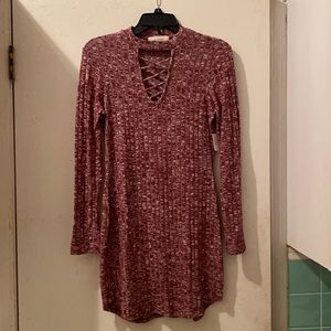 Rusty colored dress. Would be cute with leggings.